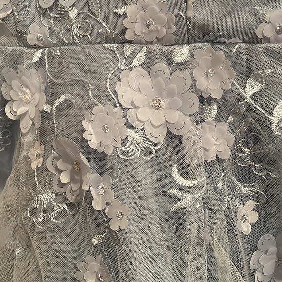 Gorgeous Blue Floral Mini Homecoming dress - Picture 3 of 11